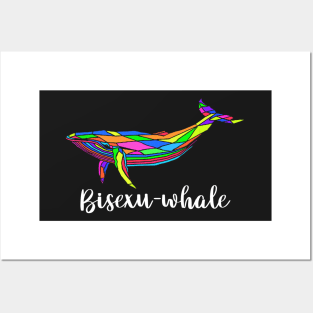 Bisexu whale Funny Bisexual Design Rainbow Colours Posters and Art